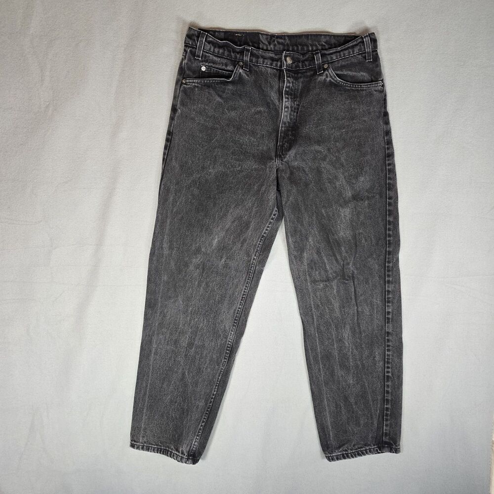 Vintage Levi's 550 Jeans Mens 36x30 Black Relaxed Fit Tapered Orange Tab